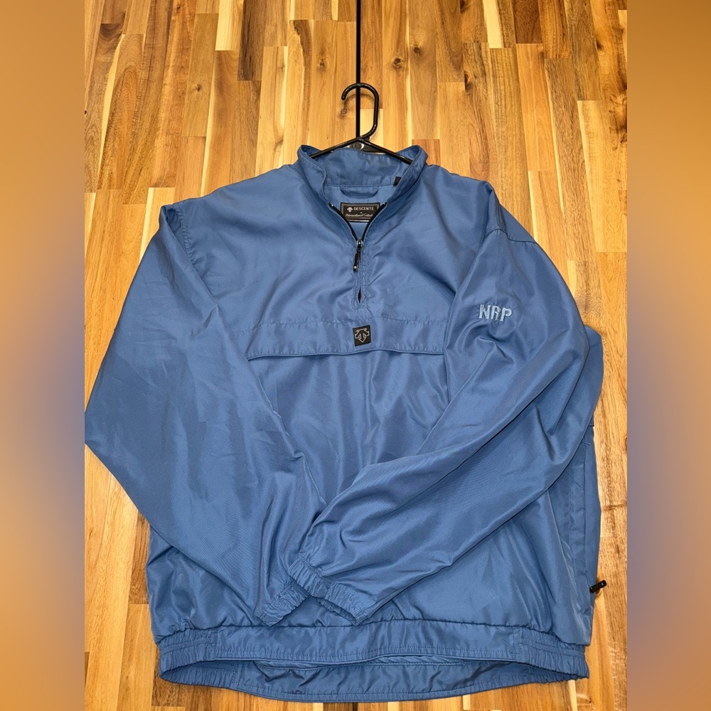 Vintage Descente Blue Windproof Quarter Zip Pullover